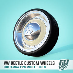 15" Dish Style Custom VW Beetle Wheel & Tire Set