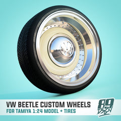 15" Dish Style Custom VW Beetle Wheel & Tire Set