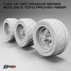 14" Cragar 4-Spoke Wheels & Toyo Tires