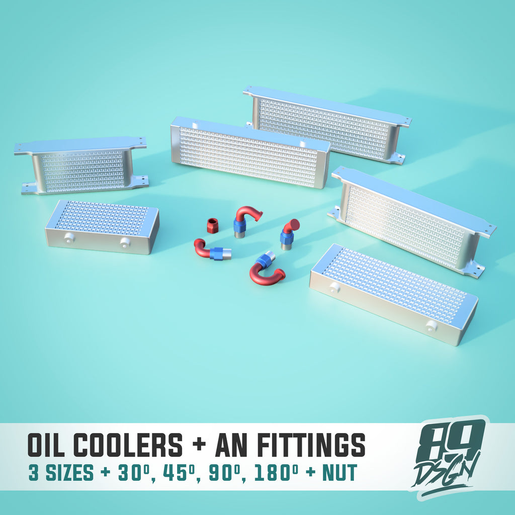 Assorted Universal Oil Coolers & AN Fitting Set - Model Maker's Workshop