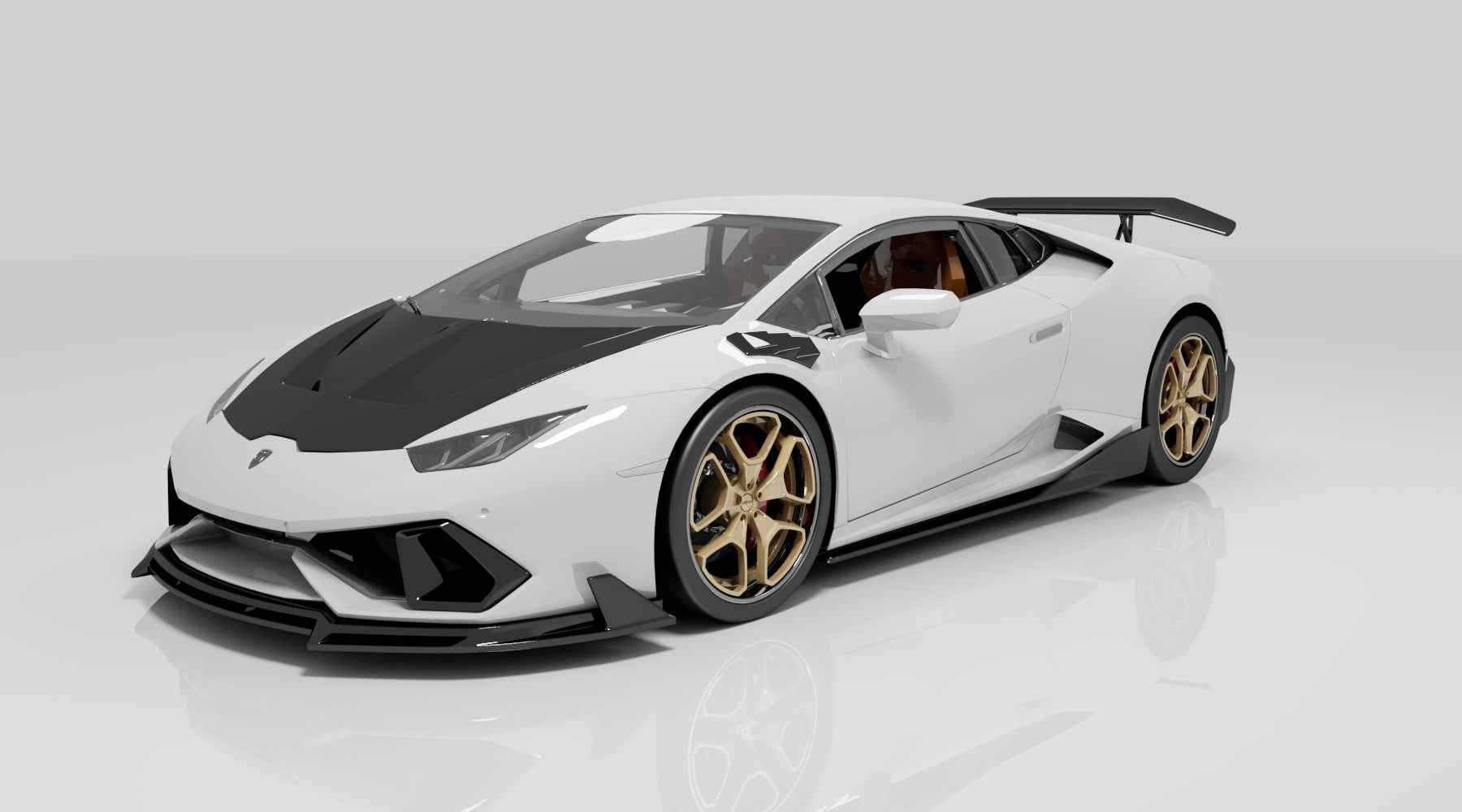 Aoshima Lamborghini Huracán LP610-4 Vorsteiner Body Kit & Rotiform HUR Wheels – 1/24 Scale