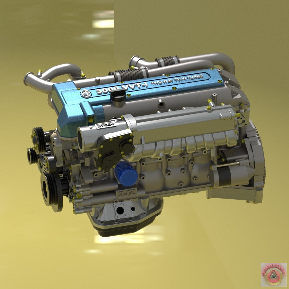 Toyota Supra 2JZ-GTE Engine & Getrag V160 Transmission Ecosystem – 1/24 Scale