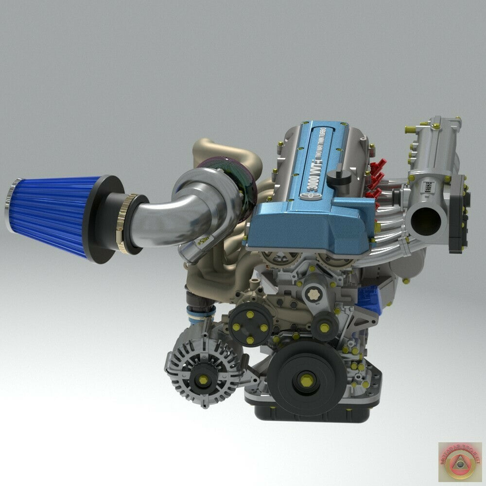 Toyota Supra 2JZ-GTE Engine & Getrag V160 Transmission Ecosystem – 1/24 Scale