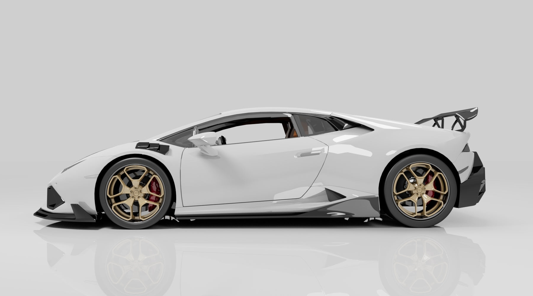 Aoshima Lamborghini Huracán LP610-4 Vorsteiner Body Kit & Rotiform HUR Wheels – 1/24 Scale