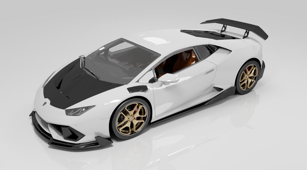 Aoshima Lamborghini Huracán LP610-4 Vorsteiner Body Kit & Rotiform HUR Wheels – 1/24 Scale