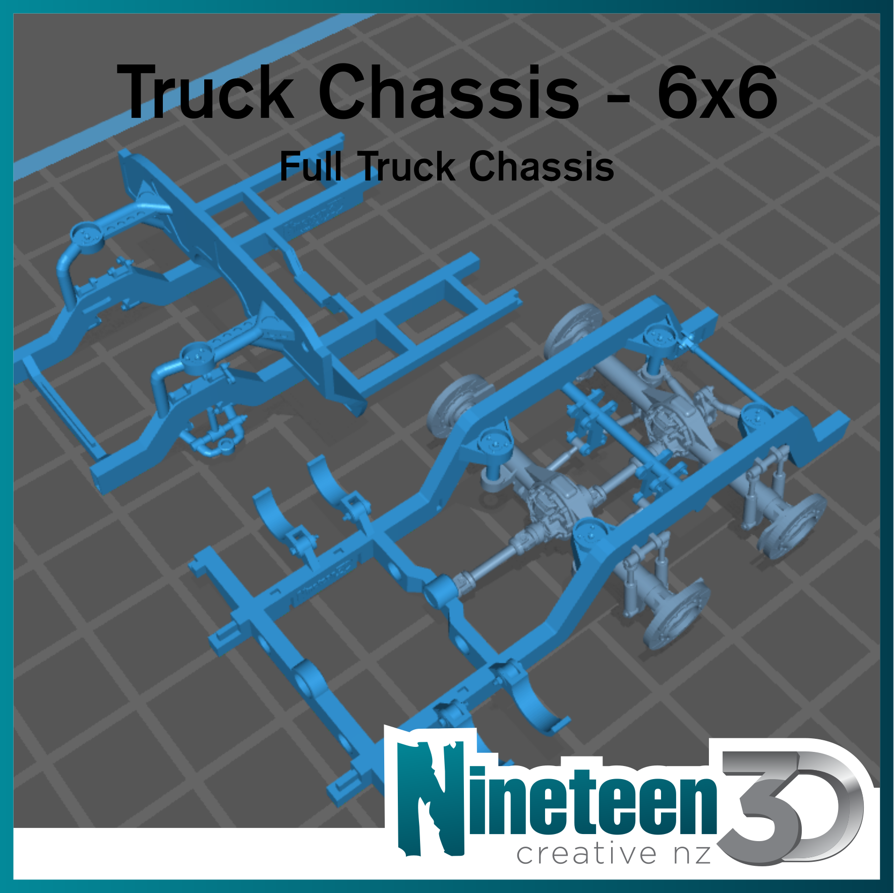 6×6 Adjustable Bagged Truck Chassis – 1/25 Scale