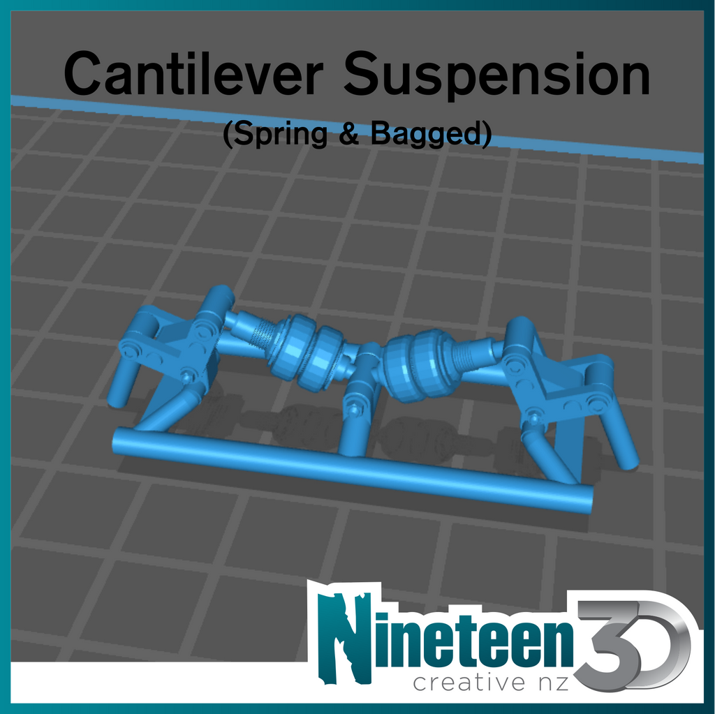 Bagged or Coilover Cantilever Suspension System – 1/25 Scale