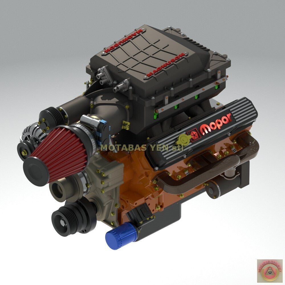 Dodge 440 Magnum Magnuson Supercharged Engine - Model Maker's Workshop