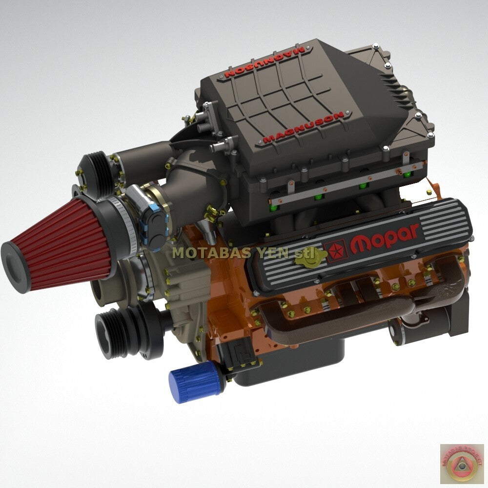 Dodge 440 Magnum Magnuson Supercharged Engine - Model Maker's Workshop