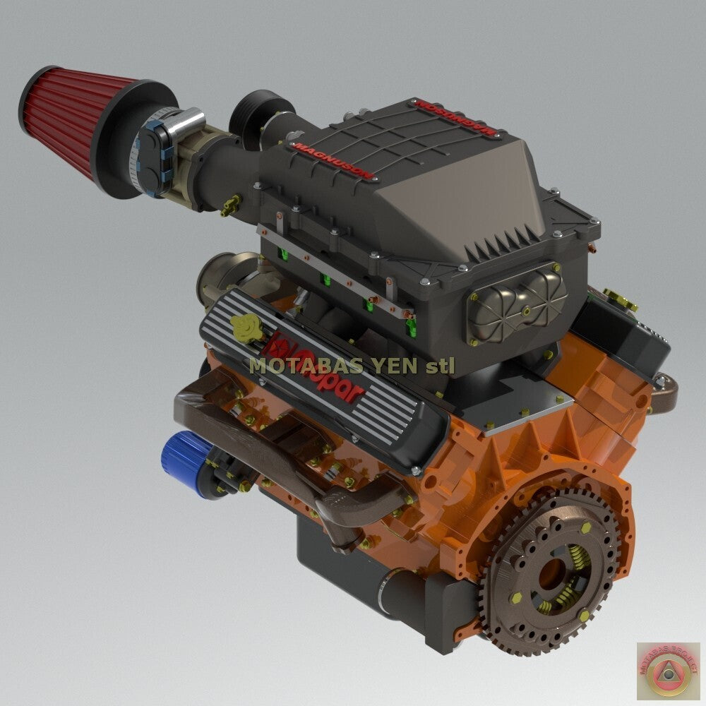 Dodge 440 Magnum Magnuson Supercharged Engine - Model Maker's Workshop