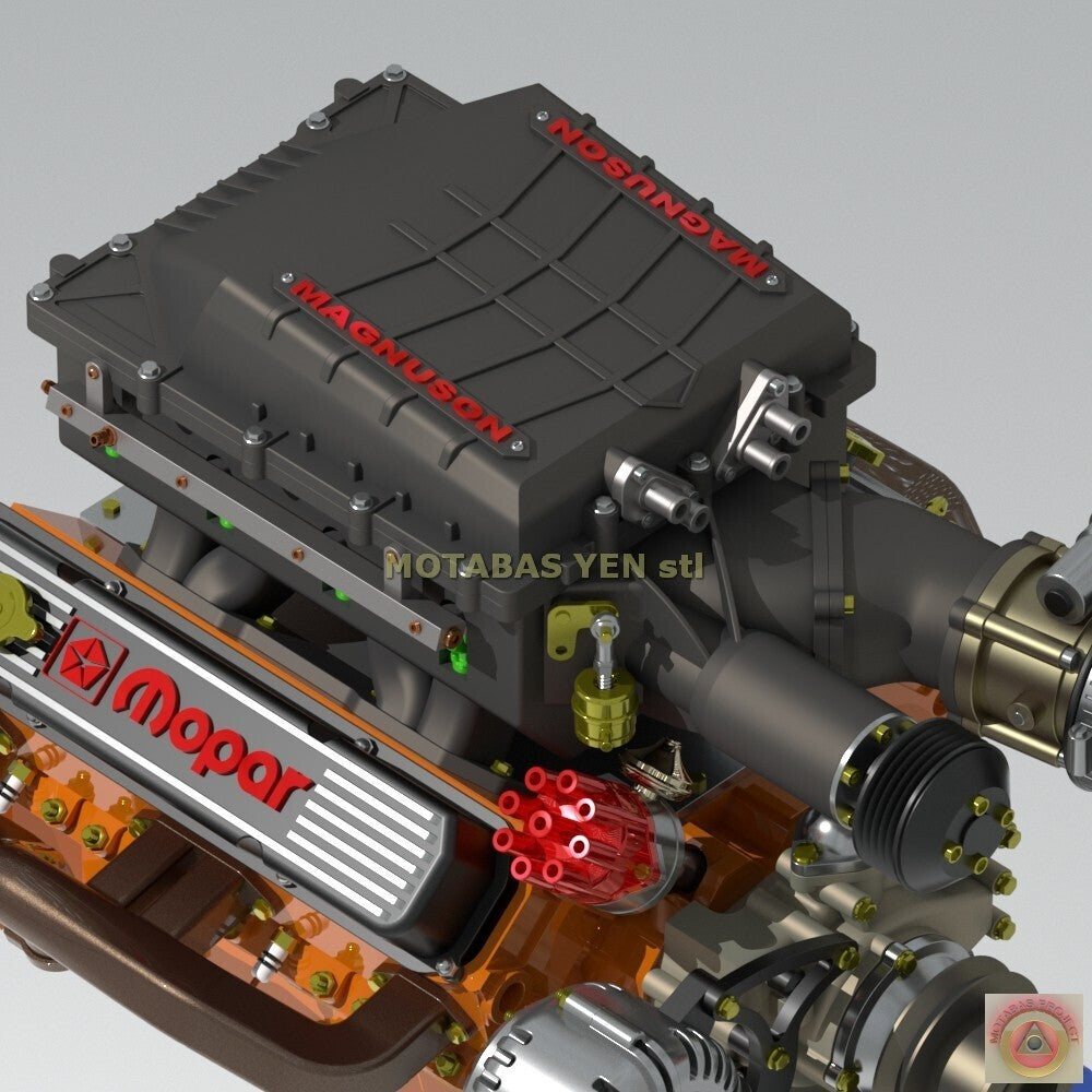 Dodge 440 Magnum Magnuson Supercharged Engine - Model Maker's Workshop