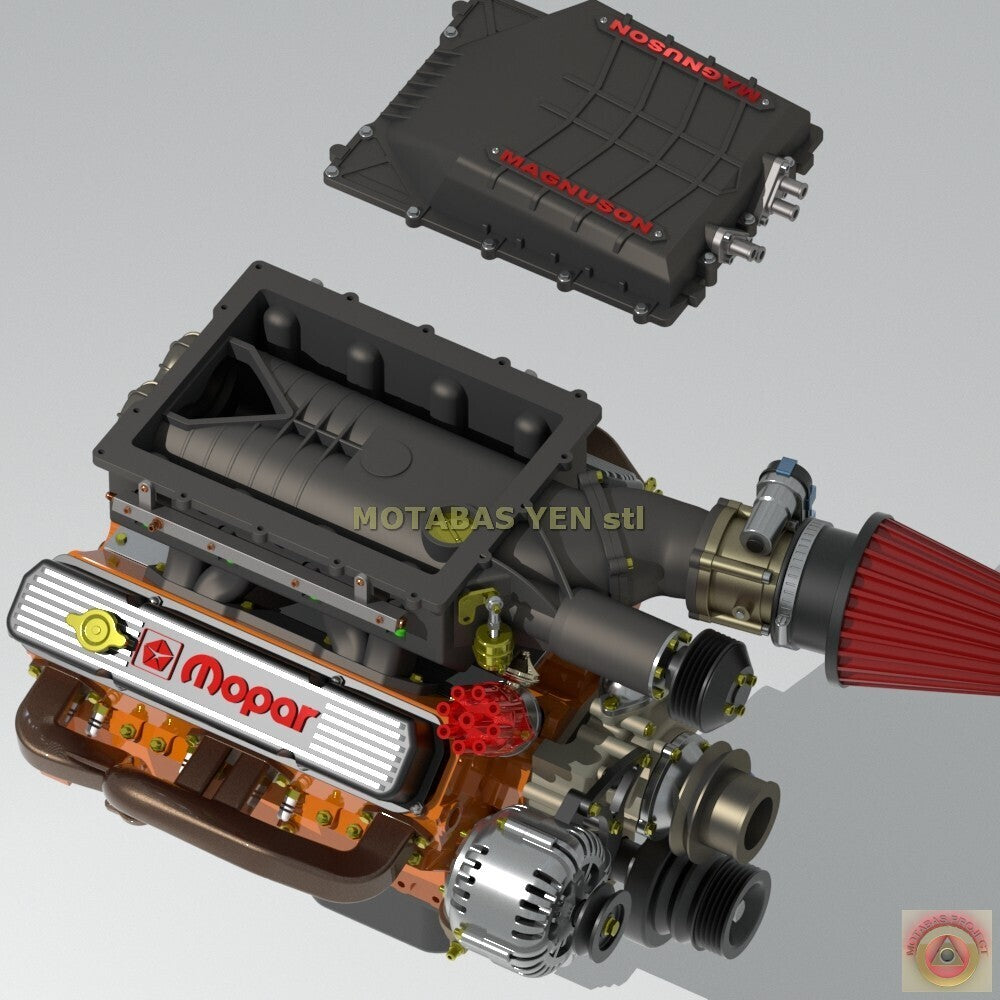 Dodge 440 Magnum Magnuson Supercharged Engine - Model Maker's Workshop