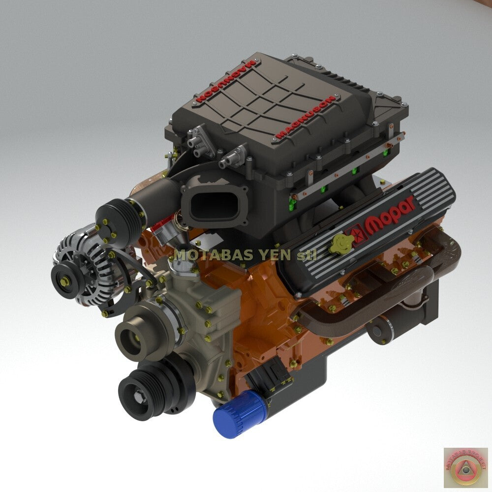 Dodge 440 Magnum Magnuson Supercharged Engine - Model Maker's Workshop