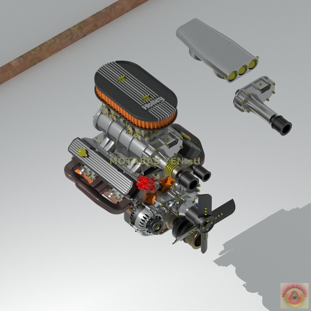 Dodge Mopar 440 Magnum Blown Supercharged Engine - Model Maker's Workshop