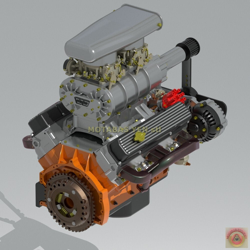 Dodge Mopar 440 Magnum Blown Supercharged Engine - Model Maker's Workshop