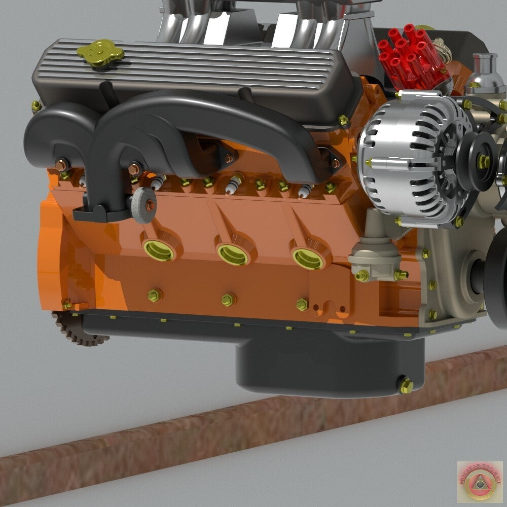Dodge 440 Magnum Base Engine w/ Addons - Model Maker's Workshop