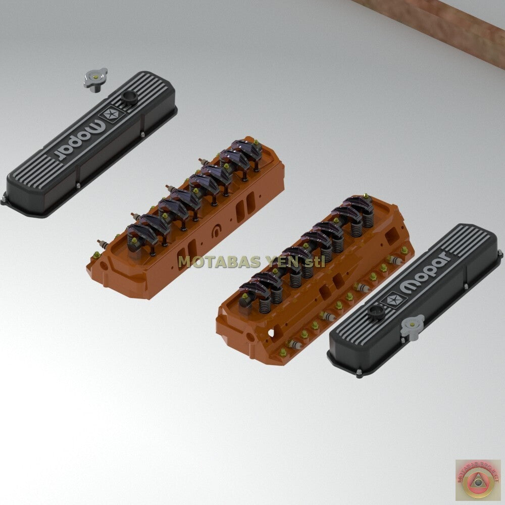 Dodge 440 Magnum Base Engine w/ Addons - Model Maker's Workshop