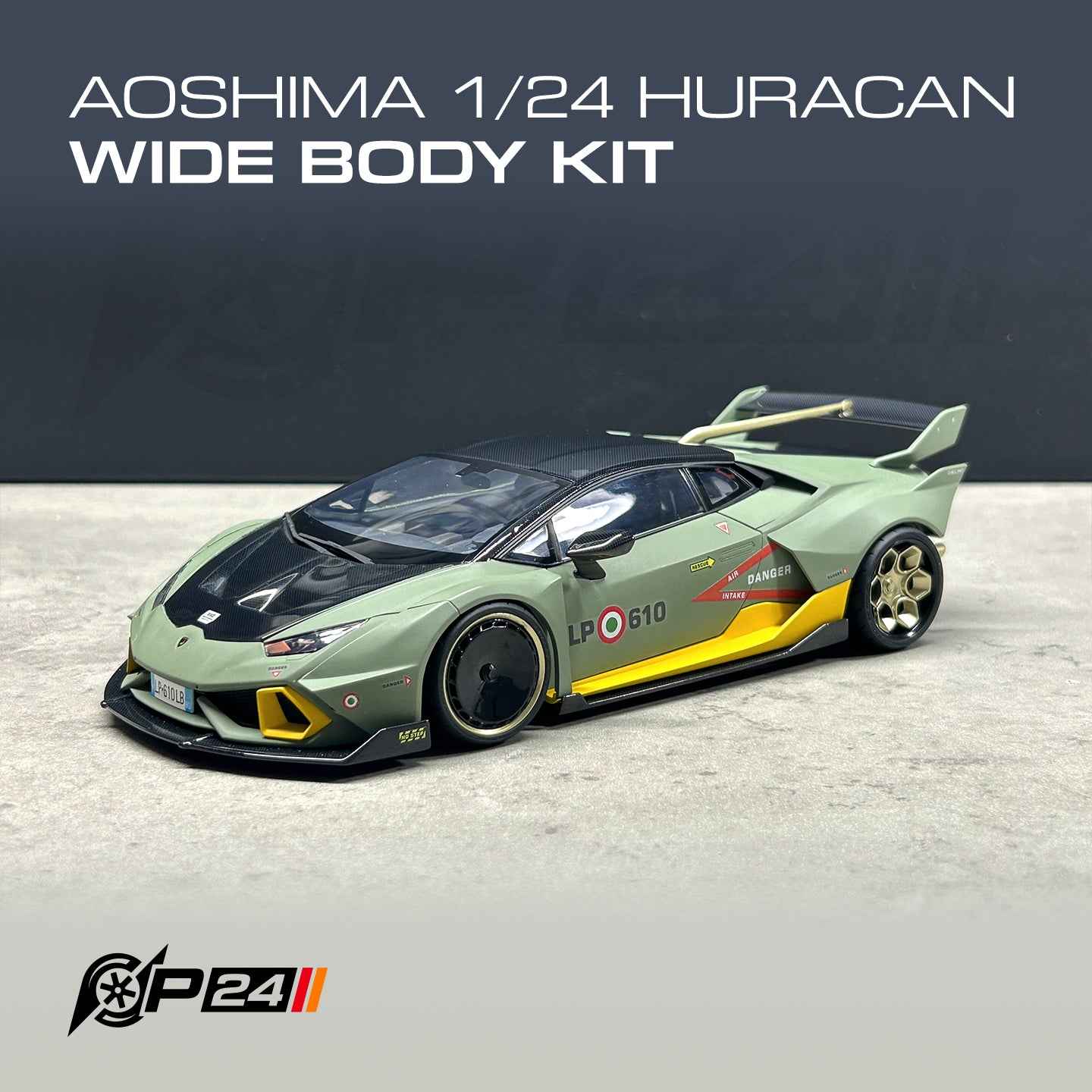 Aoshima Lamborghini Huracán LP610-4 Fighter Jet Widebody Kit – 1/24 Scale