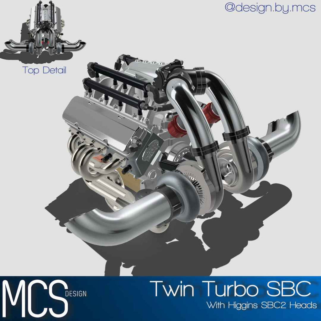 Twin-Turbo Small Block Chevrolet Engine & Reid Rossler Transmission – 1/25 Scale