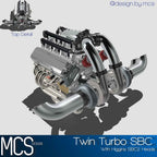 Twin-Turbo Small Block Chevrolet Engine & Reid Rossler Transmission – 1/25 Scale