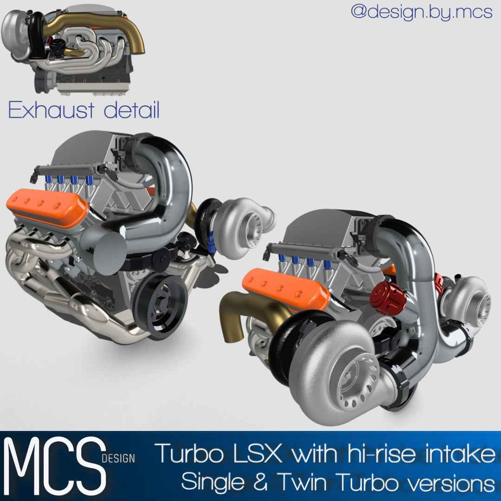 LSX Single or Twin Turbo Engine & Transmission Kit – 1/25 Scale