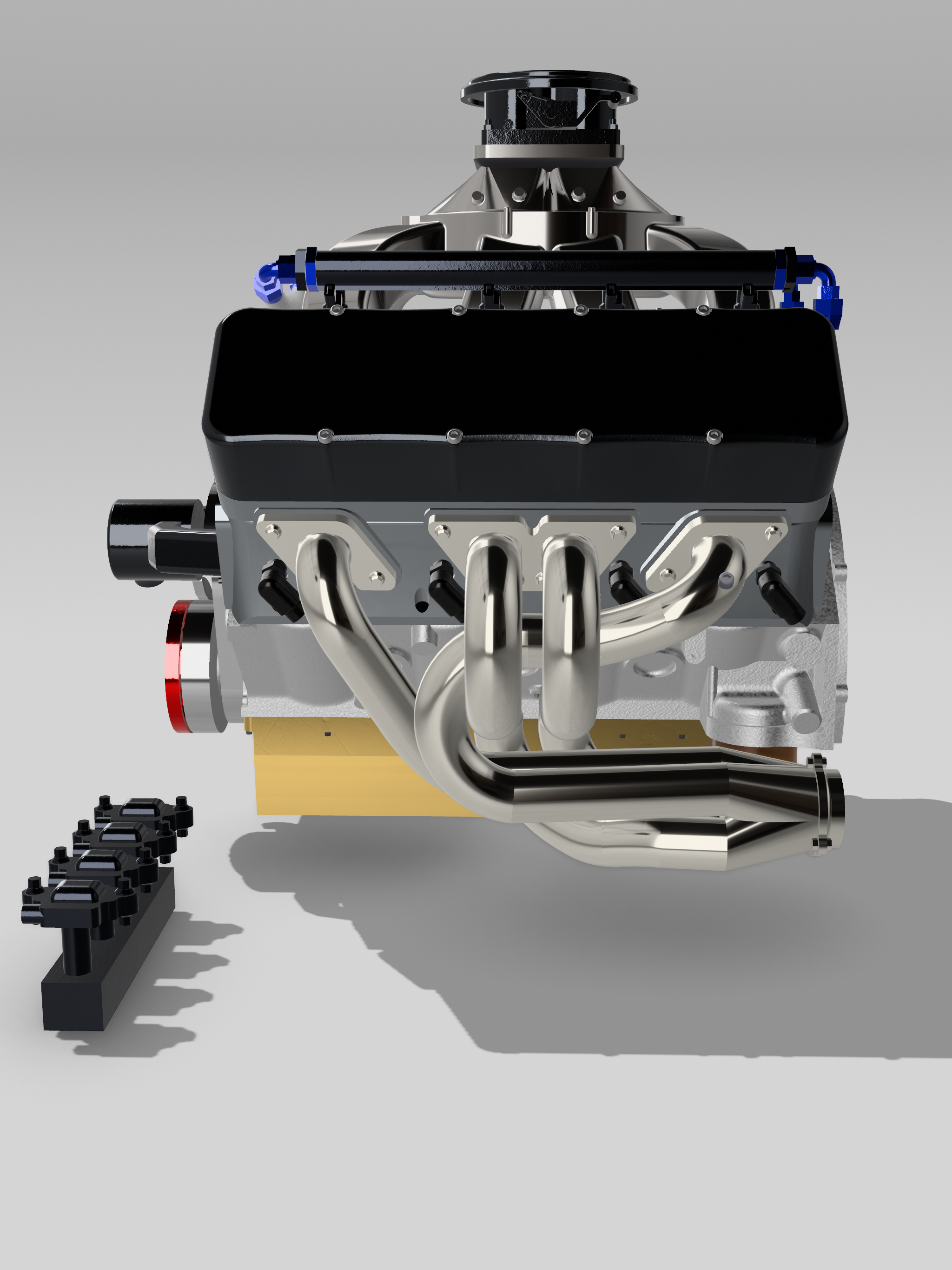 Small Block Chevrolet Street & Strip Engine & Transmission Kit – 1/25 Scale