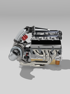 Twin-Turbo Small Block Chevrolet Engine & Reid Rossler Transmission – 1/25 Scale