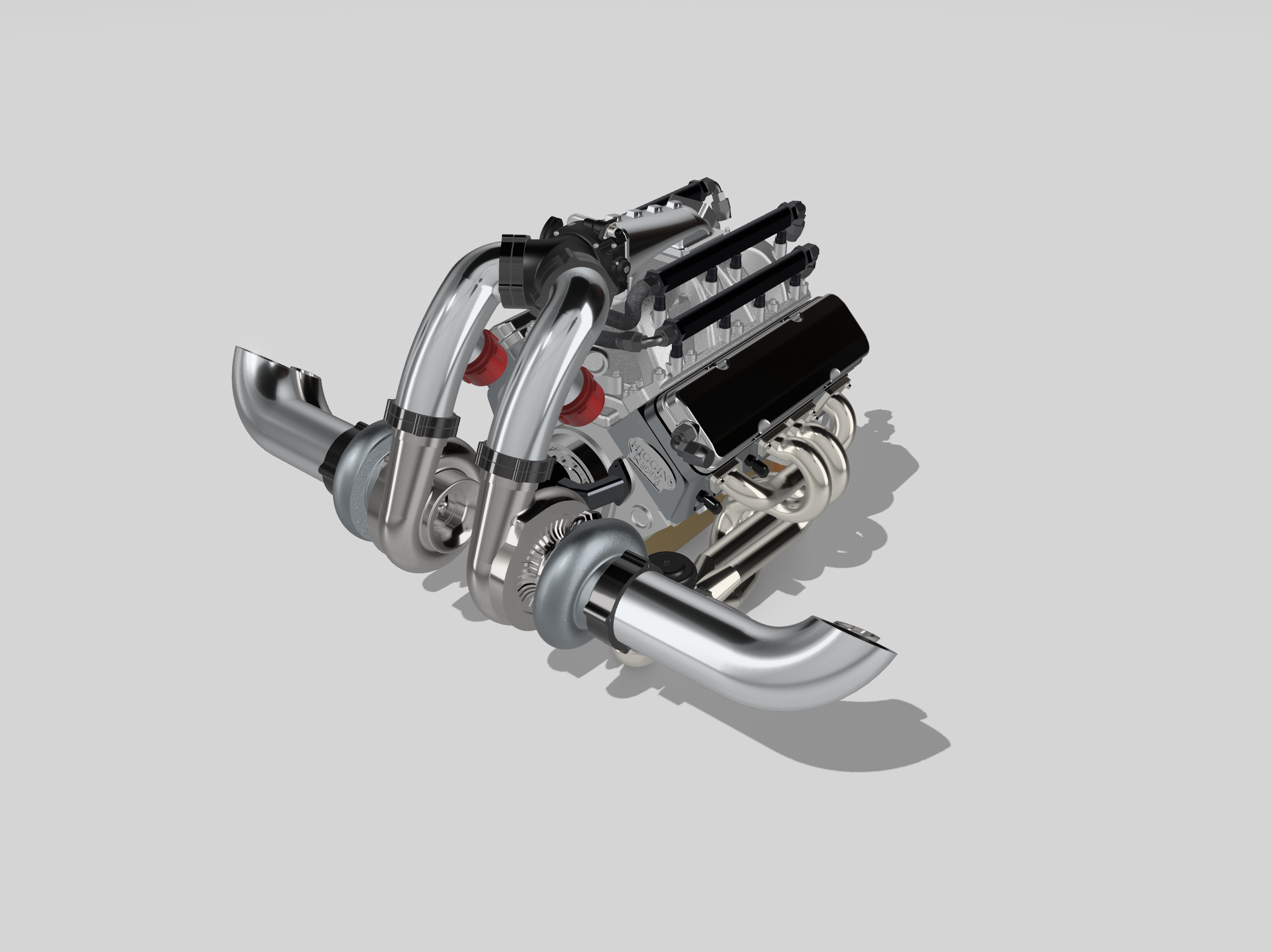 Twin-Turbo Small Block Chevrolet Engine & Reid Rossler Transmission – 1/25 Scale