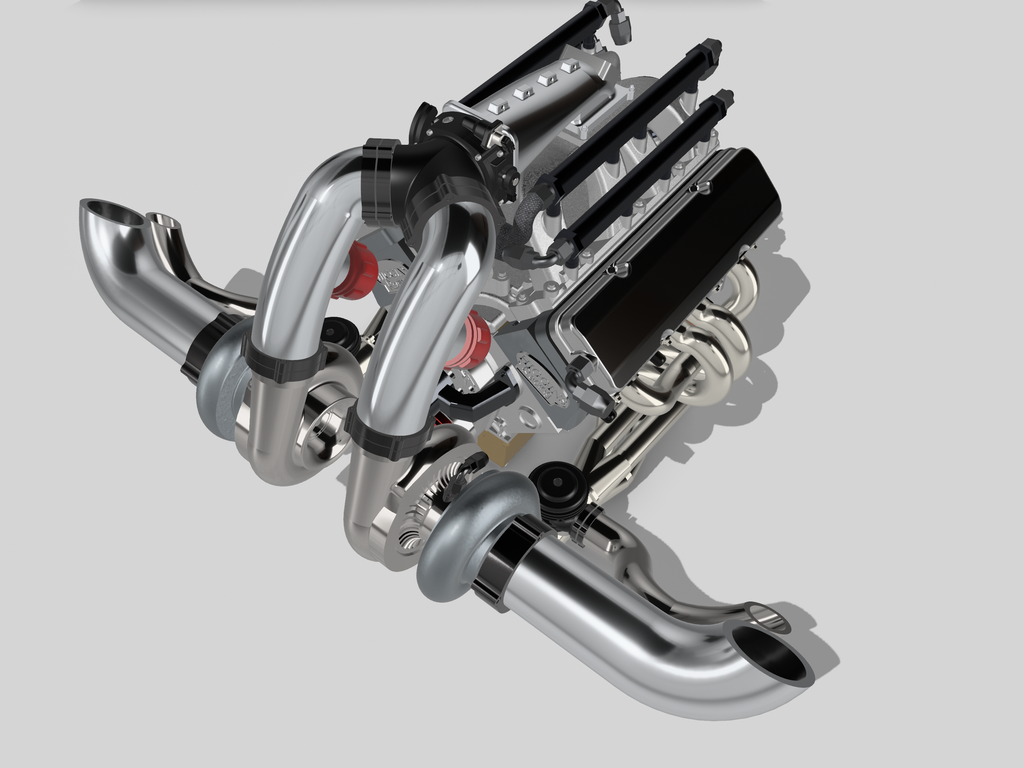 Twin-Turbo Small Block Chevrolet Engine & Reid Rossler Transmission – 1/25 Scale