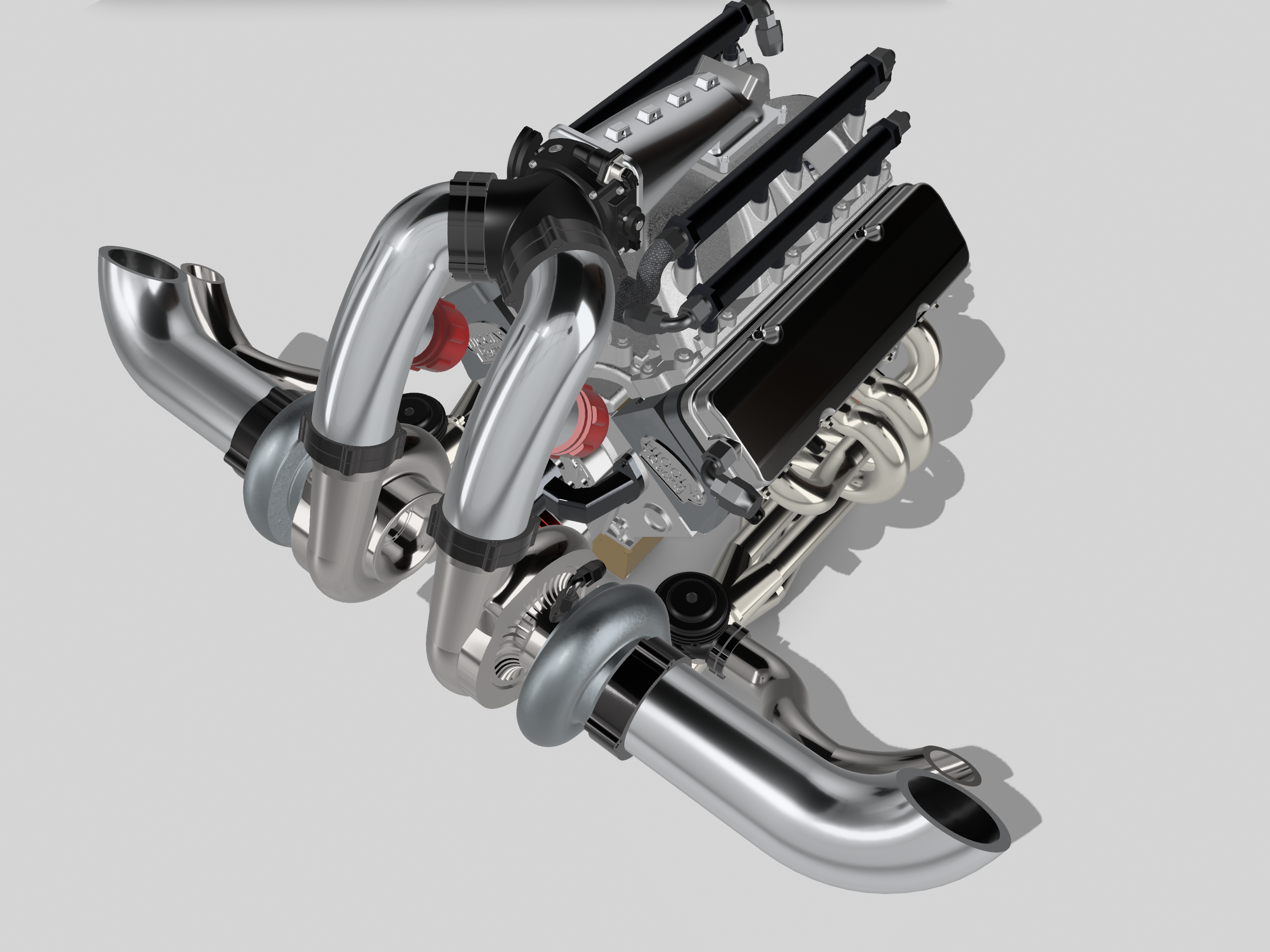 Twin-Turbo Small Block Chevrolet Engine & Reid Rossler Transmission – 1/25 Scale