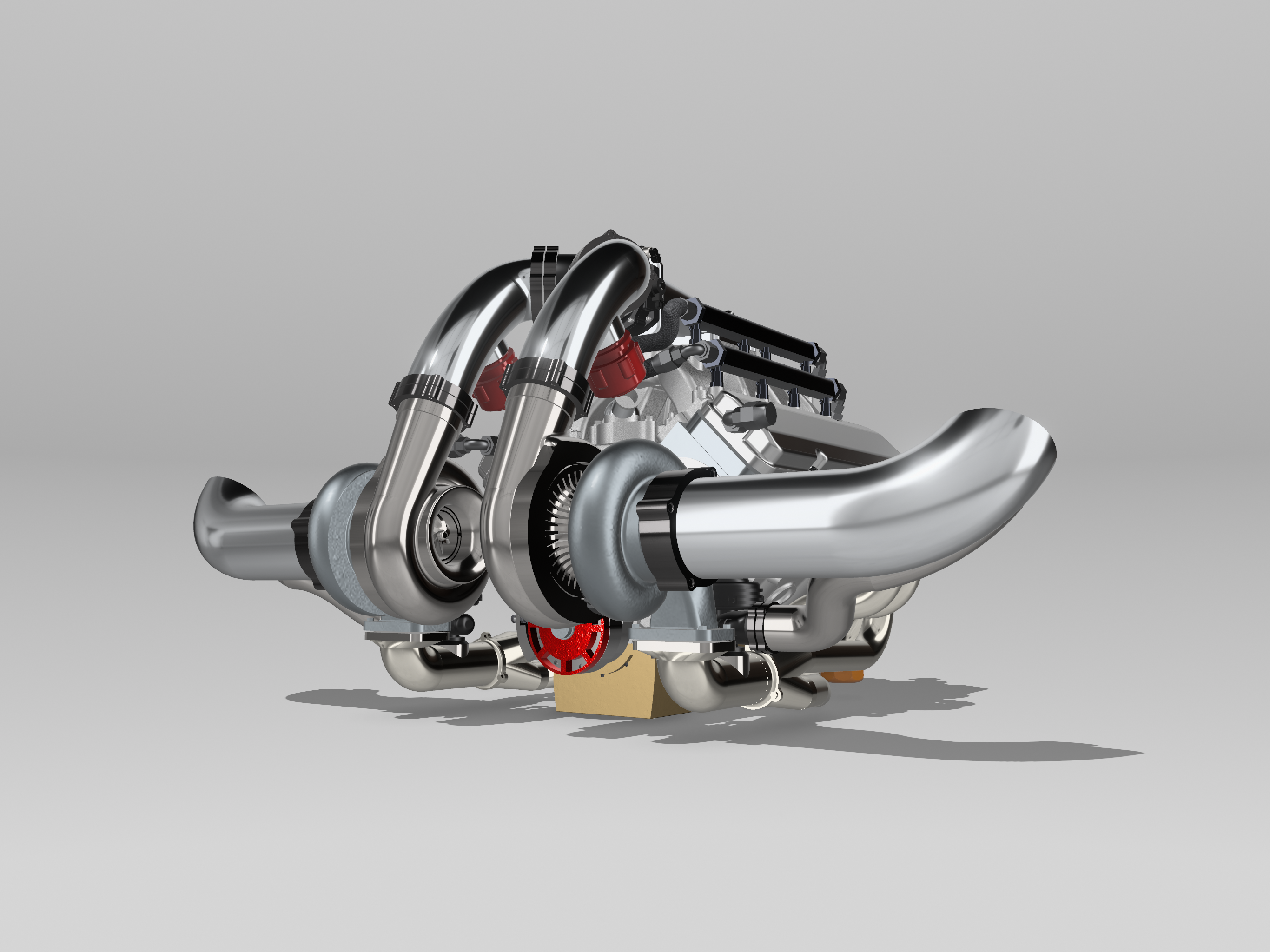 Twin-Turbo Small Block Chevrolet Engine & Reid Rossler Transmission – 1/25 Scale