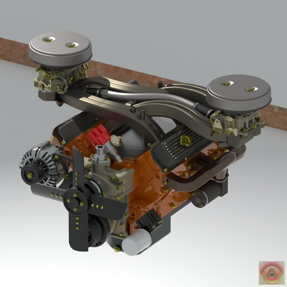 Dodge 440 Magnum Base Engine w/ Addons - Model Maker's Workshop