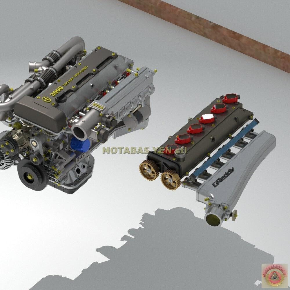 Toyota Supra 2JZ-GTE Engine & Getrag V160 Transmission Ecosystem – 1/24 Scale