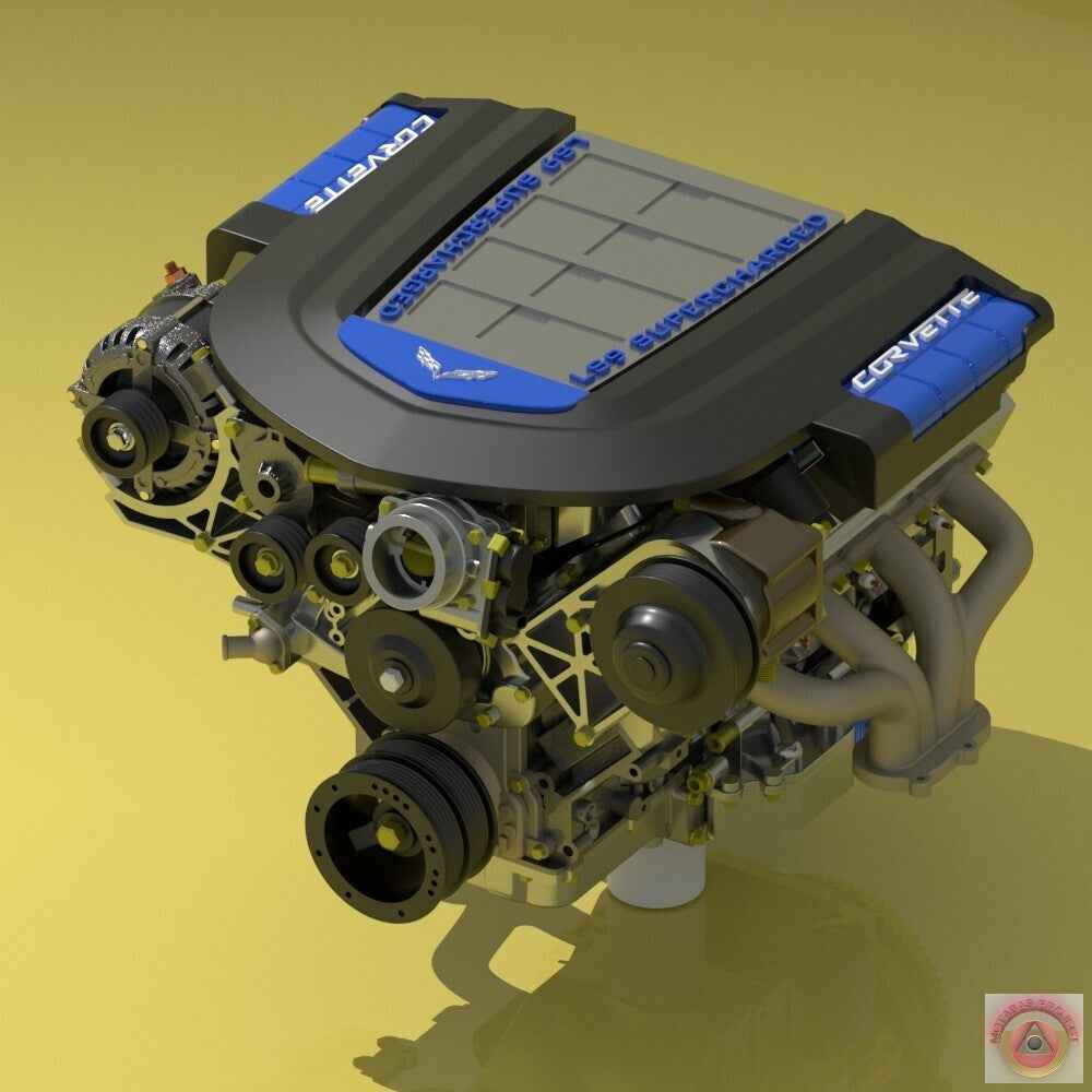 Corvette C6 ZR1 LS9 Supercharged Engine & Tremec TR6060 Transmission – 1/25 Scale