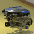 Corvette C6 ZR1 LS9 Supercharged Engine & Tremec TR6060 Transmission – 1/25 Scale