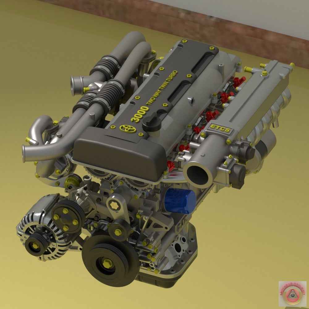 Toyota Supra 2JZ-GTE Engine & Getrag V160 Transmission Ecosystem – 1/24 Scale