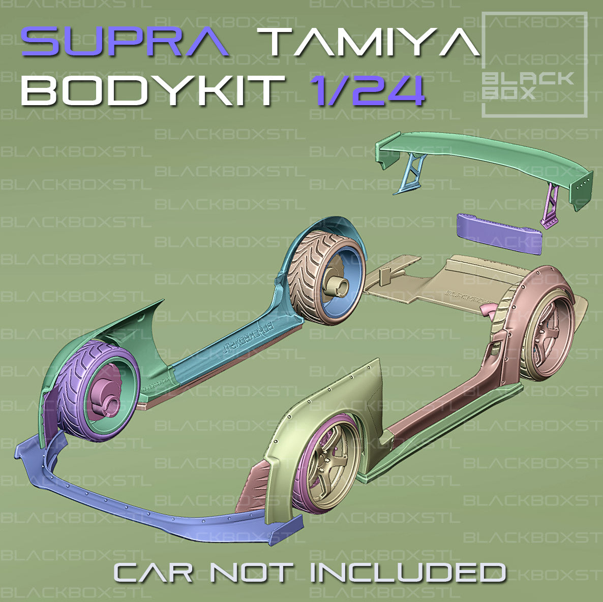 Tamiya Toyota Supra Mk4 Widebody Kit with Wheels & Lowered Suspension – 1/24 Scale