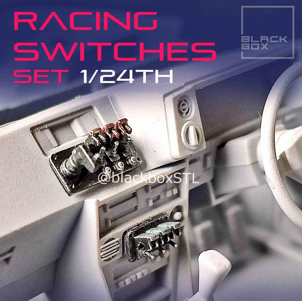 Racing Switches Interior Detail Set – 5 Designs – 1/24 Scale