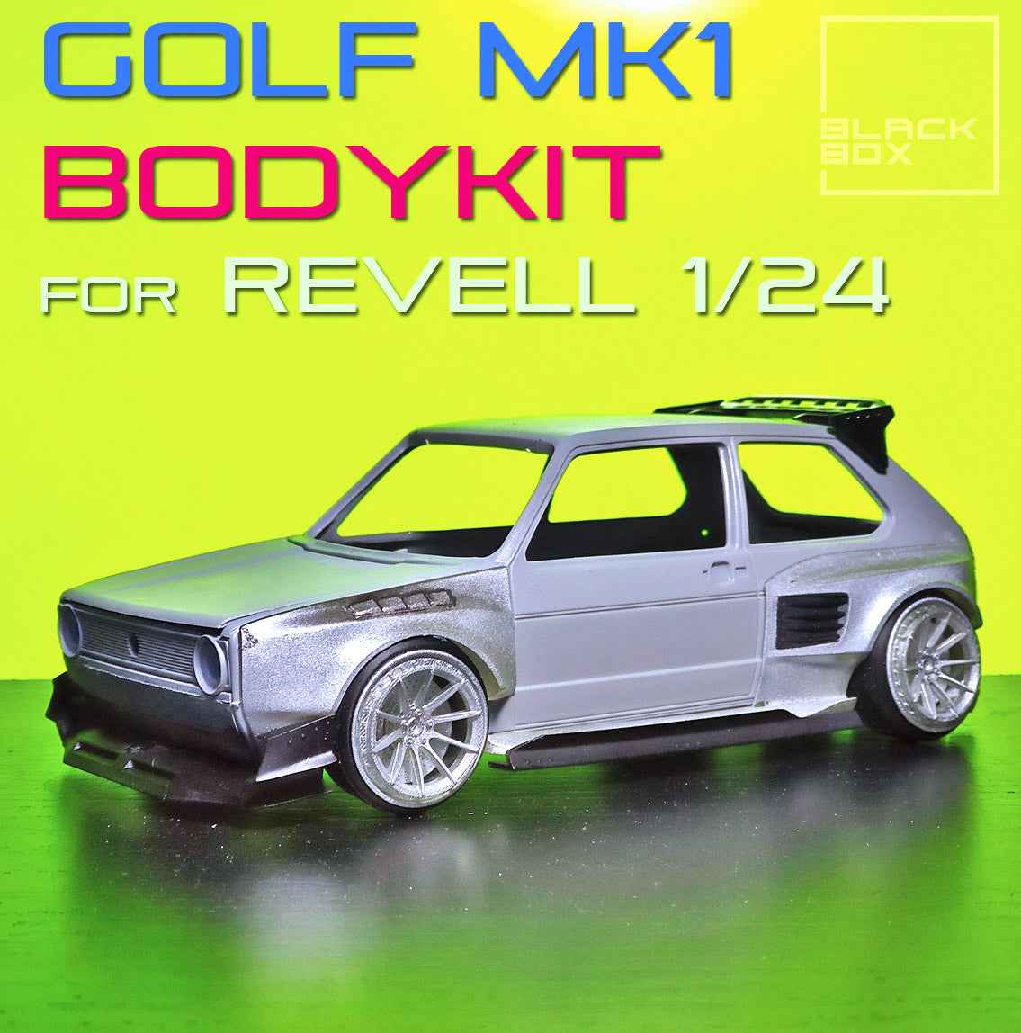 Revell Volkswagen Golf Mk1 Widebody Body Kit with Wheels & Lowered Suspension – 1/24 Scale