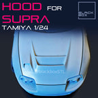 Tamiya Toyota Supra Mk4 VRS Custom Hood with Hinges – 1/24 Scale