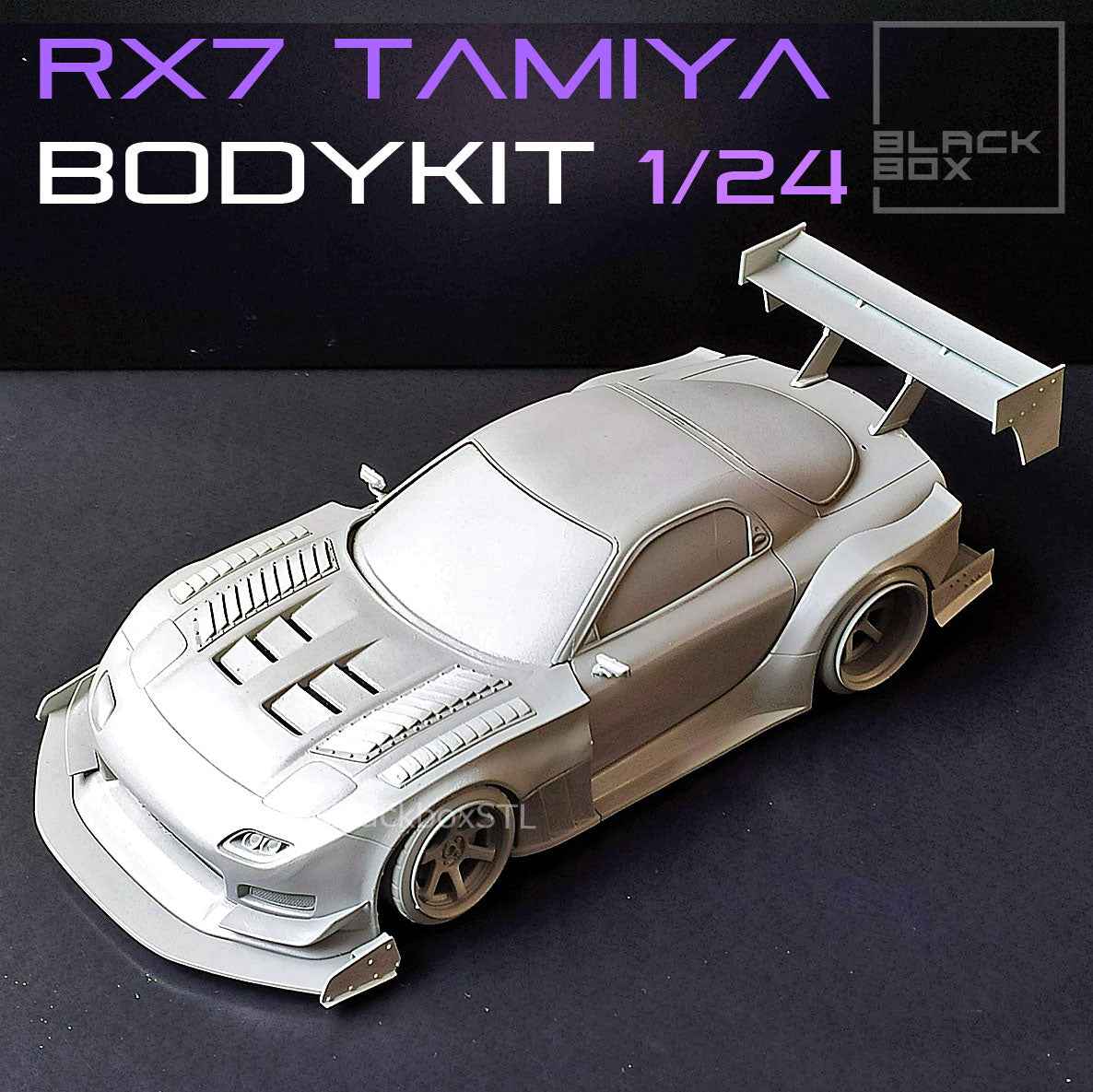 Tamiya Mazda RX-7 Time Attack Widebody Kit with Wheels & Lowered Suspension – 1/24 Scale