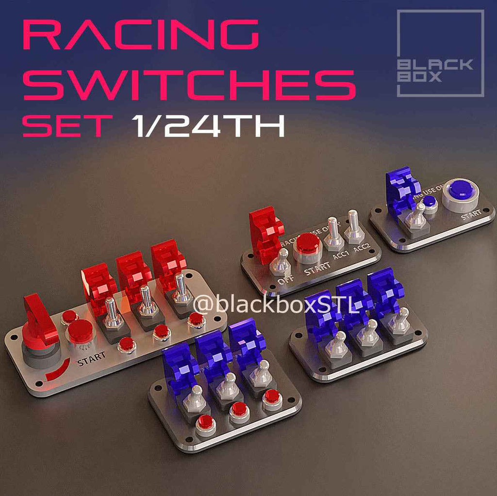 Racing Switches Interior Detail Set – 5 Designs – 1/24 Scale