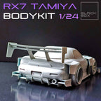 Tamiya Mazda RX-7 Time Attack Widebody Kit with Wheels & Lowered Suspension – 1/24 Scale