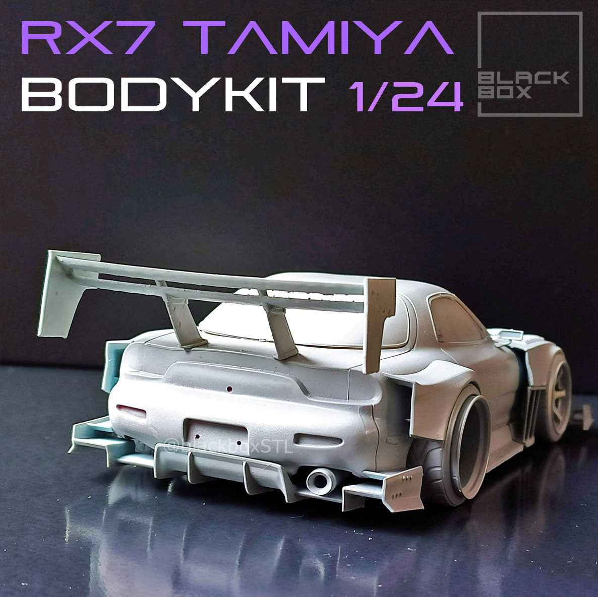 Tamiya Mazda RX-7 Time Attack Widebody Kit with Wheels & Lowered Suspension – 1/24 Scale
