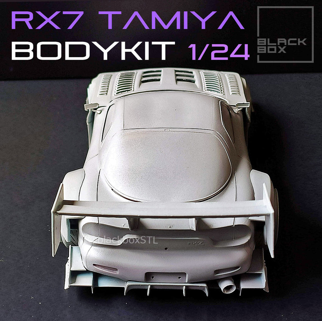 Tamiya Mazda RX-7 Time Attack Widebody Kit with Wheels & Lowered Suspension – 1/24 Scale