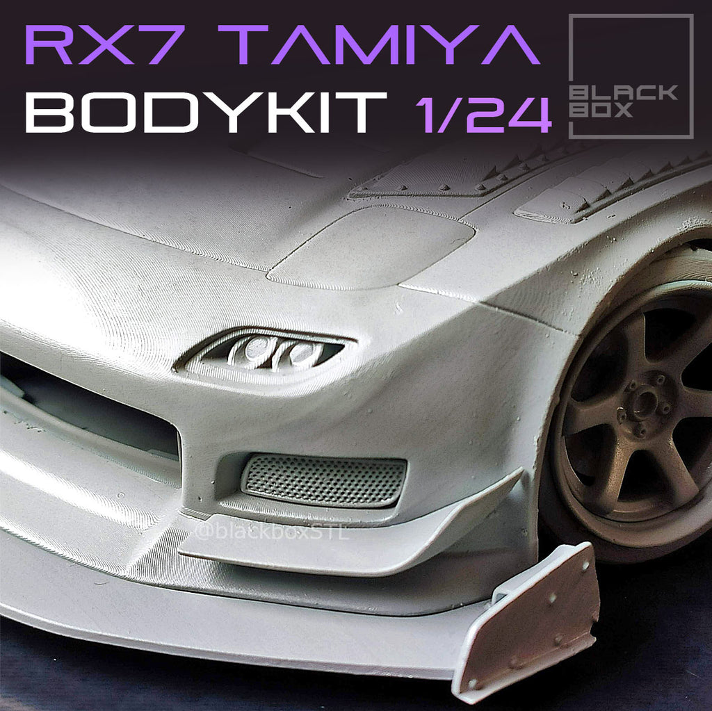 Tamiya Mazda RX-7 Time Attack Widebody Kit with Wheels & Lowered Suspension – 1/24 Scale