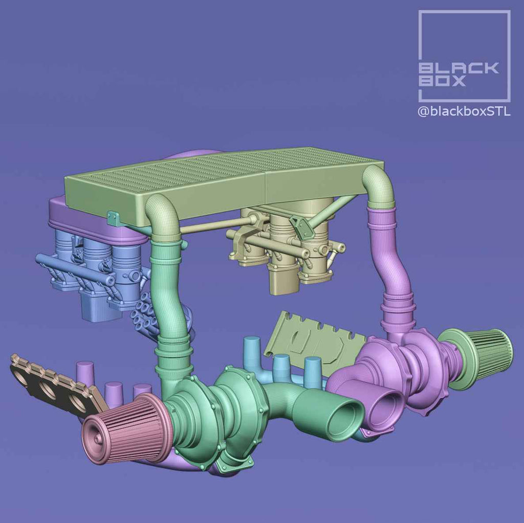 Flat Six Boxer Turbo Upgrade Kit – 1/24 Scale