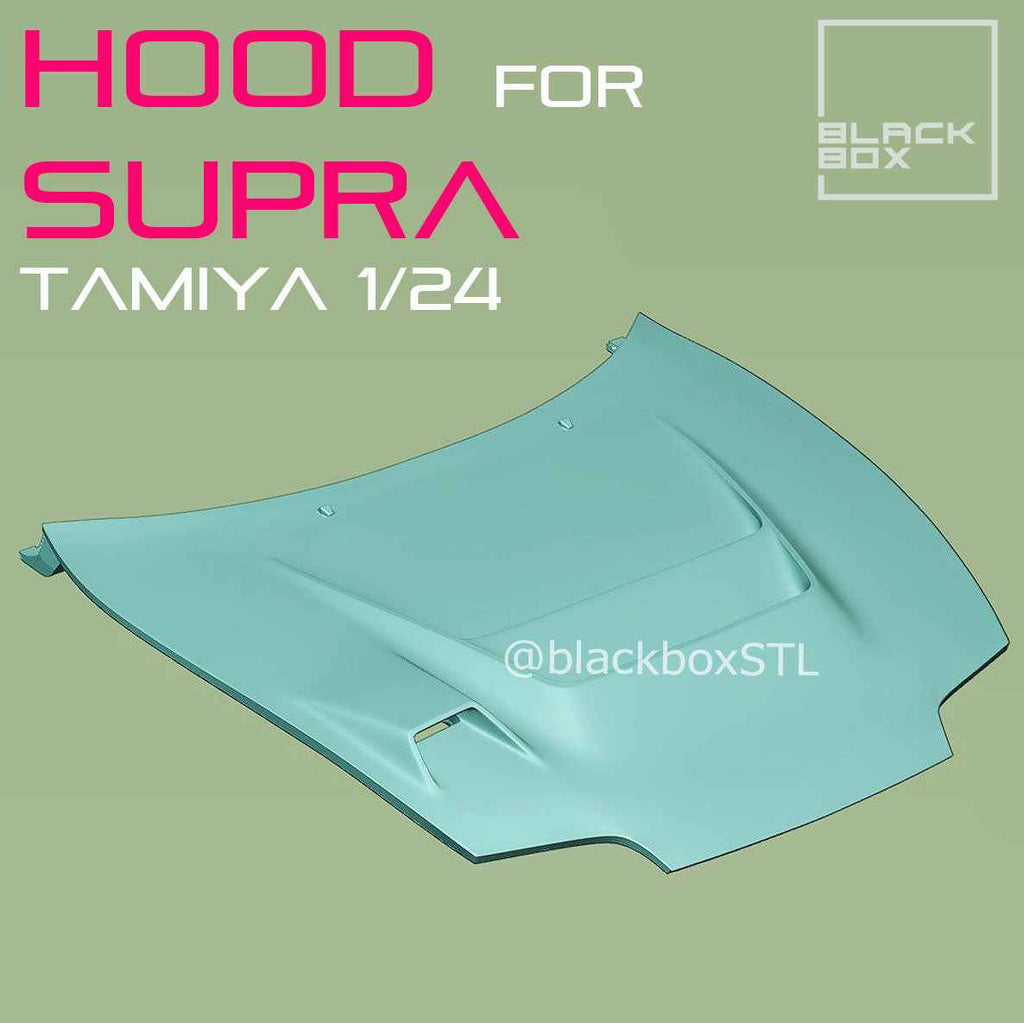 Tamiya Toyota Supra Mk4 VRS Custom Hood with Hinges – 1/24 Scale