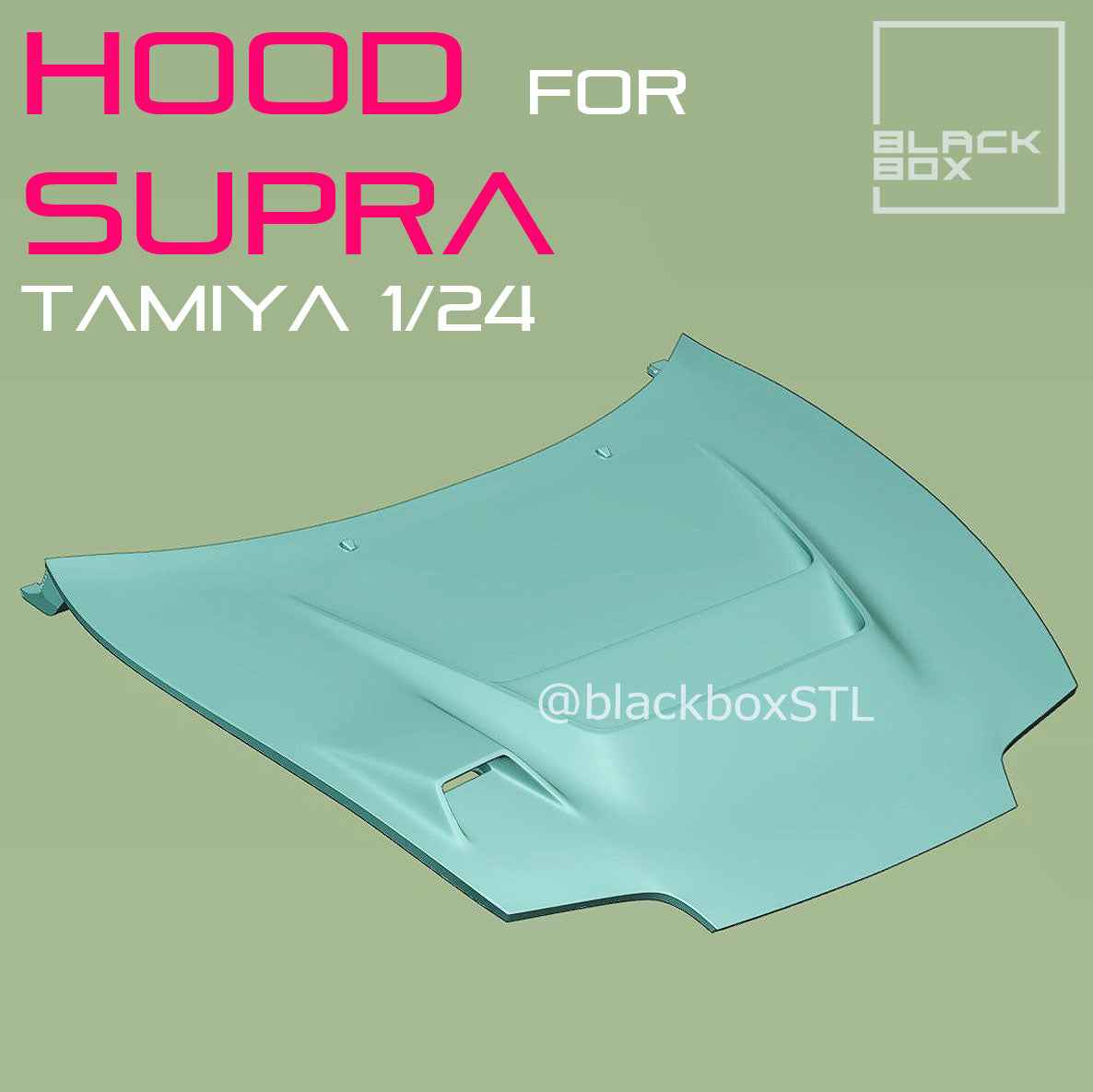 Tamiya Toyota Supra Mk4 VRS Custom Hood with Hinges – 1/24 Scale