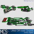 Lifted 2WD Off-Road Chassis System – 1/25 Scale